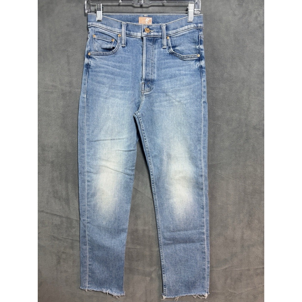 Mother Jeans Womens 27 Blue The Tomcat Ankle Fray Kitty Corner Button Fly Denim
